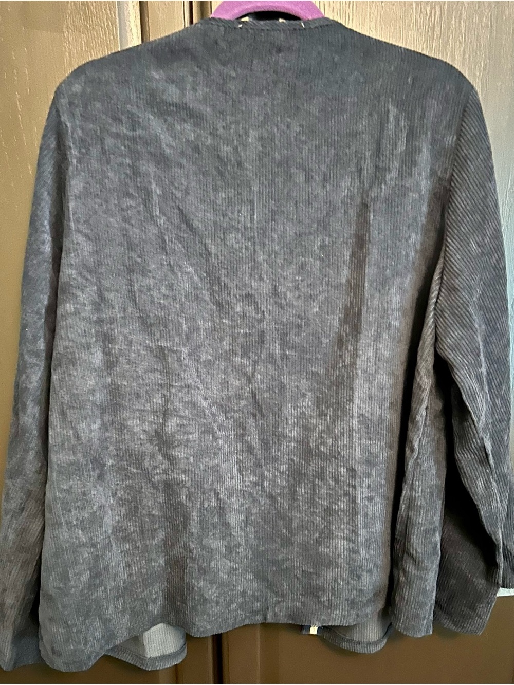 Slate Blue Embroidered Open-Front Jacket - Picture 4 of 4